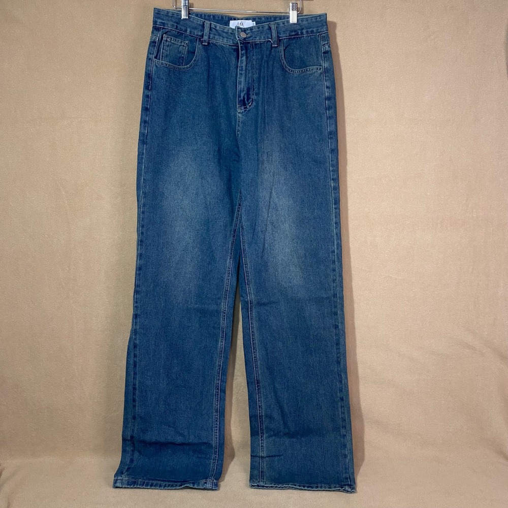 Tallgira Wide Leg Jeans Mens‎ 2XL 34x33 Blue Relaxed Fit Denim Streetwear NWT